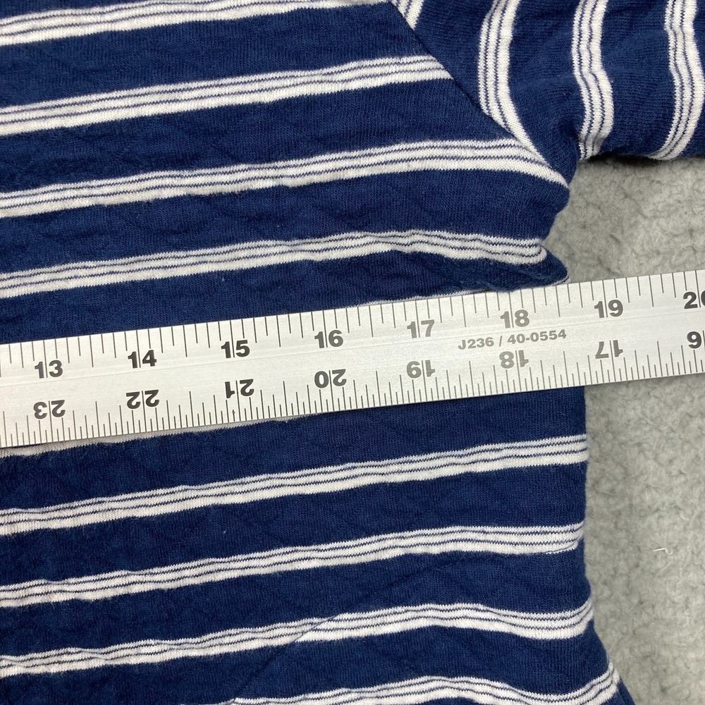 Lands' End Sweatshirt Women's Small Blue Stripe Nautical Long Sleeve Quilted - Picture 7 of 12
